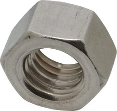 Value Collection - 1/2-13 UNC Stainless Steel Right Hand Hex Nut - 3/4" Across Flats, 7/16" High, Uncoated - Best Tool & Supply