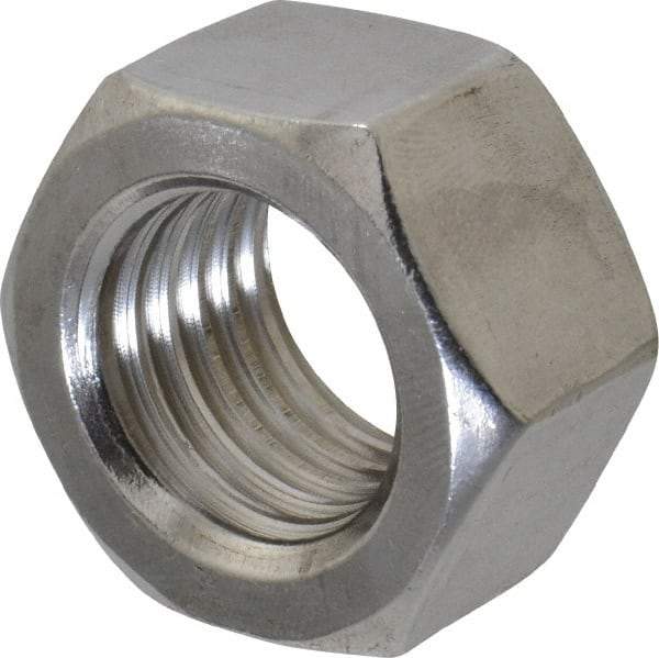 Value Collection - 7/8-9 UNC Stainless Steel Right Hand Hex Nut - 1-5/16" Across Flats, 3/4" High, Uncoated - Best Tool & Supply