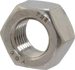 Value Collection - 7/16-20 UNF Stainless Steel Right Hand Hex Nut - 11/16" Across Flats, 3/8" High, Uncoated - Best Tool & Supply