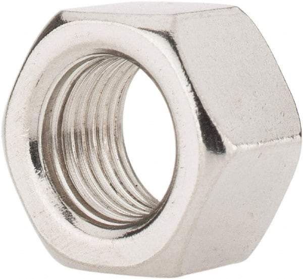 Value Collection - 1/2-20 UNF Stainless Steel Right Hand Hex Nut - 3/4" Across Flats, 7/16" High, Uncoated - Best Tool & Supply