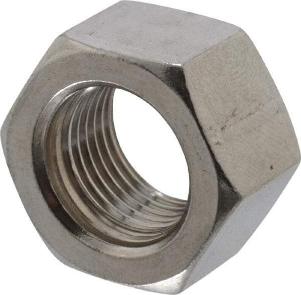 Value Collection - 5/8-18 UNF Stainless Steel Right Hand Hex Nut - 15/16" Across Flats, 35/64" High, Uncoated - Best Tool & Supply