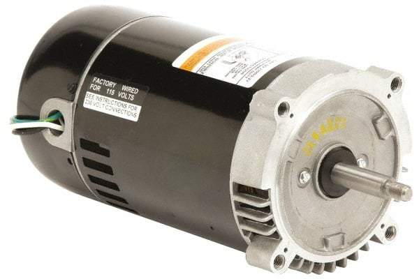 US Motors - 1.5 hp, ODP Enclosure, Auto Thermal Protection, 3,450 RPM, 115/230 Volt, 60 Hz, Industrial Electric AC/DC Motor - Size 56 Frame, C-Face Mount, 1 Speed, Ball Bearings, B Class Insulation, CW Lead End - Best Tool & Supply