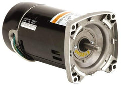 US Motors - 1/2 hp, ODP Enclosure, Auto Thermal Protection, 3,450 RPM, 208-230/115 Volt, 60 Hz, Industrial Electric AC/DC Motor - Size 56 Frame, C-Face Mount, 1 Speed, Ball Bearings, B Class Insulation, CCW Drive End - Best Tool & Supply