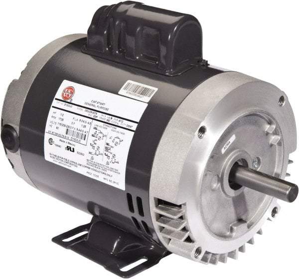 US Motors - 1/2 hp, ODP Enclosure, Auto Thermal Protection, 1,725 RPM, 115/208-230 Volt, 60 Hz, Industrial Electric AC/DC Motor - Size 56 Frame, J-Face/Base Mount, 1 Speed, Ball Bearings, 8.9/4.4-4.5 Full Load Amps, B Class Insulation, CCW Drive End - Best Tool & Supply