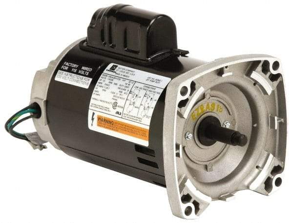 US Motors - 1/3 hp, ODP Enclosure, Auto Thermal Protection, 3,450 RPM, 115/230 Volt, 60 Hz, Industrial Electric AC/DC Motor - Size 56 Frame, Square Flange Mount, 1 Speed, Ball Bearings, 8.4/4.2 Full Load Amps, B Class Insulation, CCW Drive End - Best Tool & Supply