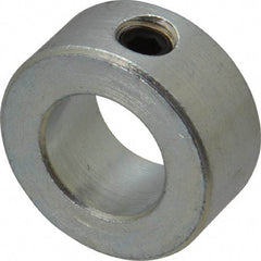 Climax Metal Products - 11/16" Bore, Steel, Set Screw Shaft Collar - 1-1/4" Outside Diam, 9/16" Wide - Best Tool & Supply