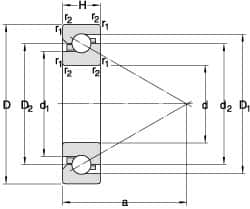 Angular Contact Ball Bearing: 40 mm Bore Dia, 68 mm OD, 30 mm OAW, Without Flange 15 ° Contact Angle, 4,004 lb Static Load, 6,116 lb Dynamic Load