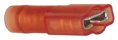 3M - 22 to 18 AWG, Nylon, Fully Insulated, Female Wire Disconnect - 1/4 Inch Wide Tab, Red, RoHS 2011/65/EU Compliant - Best Tool & Supply