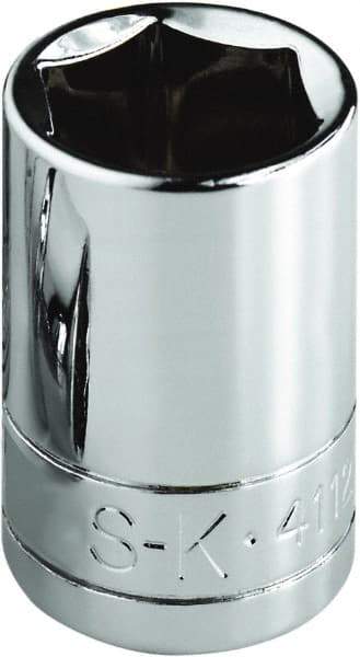 SK - 1-3/8", 1/2" Drive, Standard Hand Socket - 6 Points, Steel, Chrome Finish - Best Tool & Supply