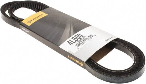 Continental ContiTech - Section 4L, 56" Outside Length, V-Belt - High Traction Rubber, Fractional HP, No. 4L560 - Best Tool & Supply