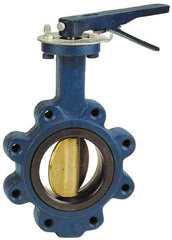 NIBCO - 8" Pipe, Lug Butterfly Valve - Lever Handle, Cast Iron Body, EPDM Seat, 200 WOG, Aluminum Bronze Disc, Stainless Steel Stem - Best Tool & Supply