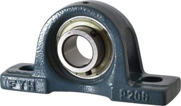 Value Collection - 6-3/16" OALBall Bearing Pillow Block - Cast Iron - Best Tool & Supply