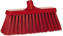 Vikan - 12" Heavy Duty Synthetic Push Broom - 2" Bristle Length, Plastic Block, European Threaded Handle Connection - Best Tool & Supply