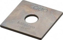 Mitutoyo - 0.06" Square Steel Gage Block - Accuracy Grade 0, Includes Certificate of Inspection - Best Tool & Supply