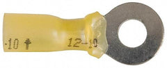 3M - 12-10 AWG Partially Insulated Crimp Connection Circular Ring Terminal - 1/4" Stud, Copper Contact - Best Tool & Supply