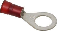 3M - 8 AWG Partially Insulated Crimp Connection Circular Ring Terminal - 1/2" Stud, Copper Contact - Best Tool & Supply