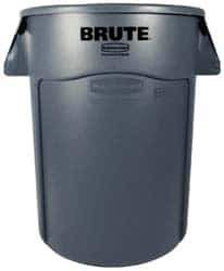 Rubbermaid - 10 Gal Gray Round Trash Can - Polyethylene, None Graphic, 17-1/8" High, Lid Not Included - Best Tool & Supply