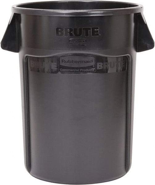 Rubbermaid - 44 Gal Black Round Trash Can - Polyethylene, 31-1/2" High - Best Tool & Supply