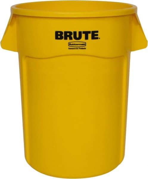 Rubbermaid - 44 Gal Yellow Round Trash Can - Polyethylene, 31-1/2" High - Best Tool & Supply