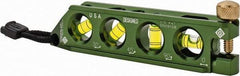 Greenlee - Magnetic 5-1/2" Long 4 Vial Torpedo Level - Aluminum, Green, 1 0°, 1 30°, 1 45° & 1 90° Vials - Best Tool & Supply