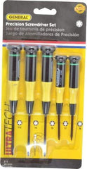 General - 5 Piece T6 to T10 Micro Handle Torx Driver Set - T6, T7, T8, T9, T10 - Best Tool & Supply