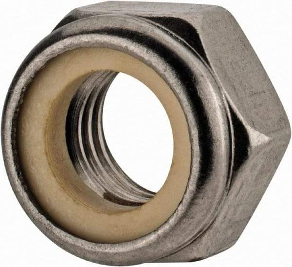 Value Collection - M12x1.75 Metric Coarse 18-8 & Austenitic Grade A2 Hex Lock Nut with Nylon Insert - 12mm High, Uncoated - Best Tool & Supply