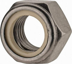 Value Collection - M20x2.50 Metric Coarse 18-8 & Austenitic Grade A2 Hex Lock Nut with Nylon Insert - 20mm High, Uncoated - Best Tool & Supply