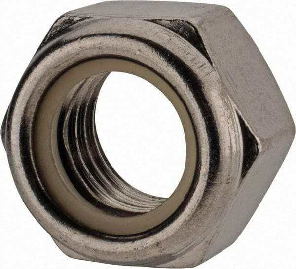 Value Collection - M24x3.00 Metric Coarse 18-8 & Austenitic Grade A2 Hex Lock Nut with Nylon Insert - 24mm High, Uncoated - Best Tool & Supply