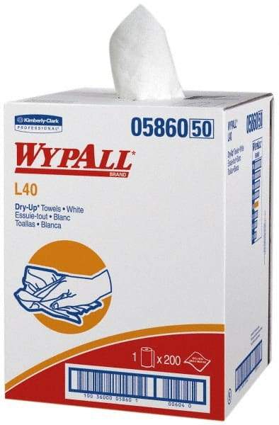 WypAll - Dry General Purpose Wipes - Small Roll, 42" x 19-1/2" Sheet Size, White - Best Tool & Supply