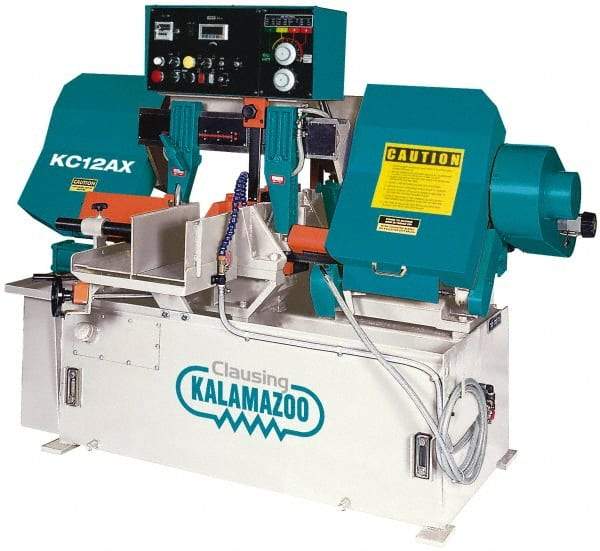 Clausing - 12-3/4 x 12-9/16" Max Capacity, Automatic Variable Speed Pulley Horizontal Bandsaw - 95 to 395 SFPM Blade Speed, 230/460 Volts, 5 hp, 3 Phase - Best Tool & Supply