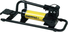 Enerpac - 2 Stage, 1" Piston Diam, 3/8 NPTF, 0.687 & 0.151 Cu In Per Stroke, Manual Hydraulic Pump - 38 Cu In Reservoir, 1" Piston Stroke, 200 psi First Stage, 10,000 psi Second Stage - Best Tool & Supply