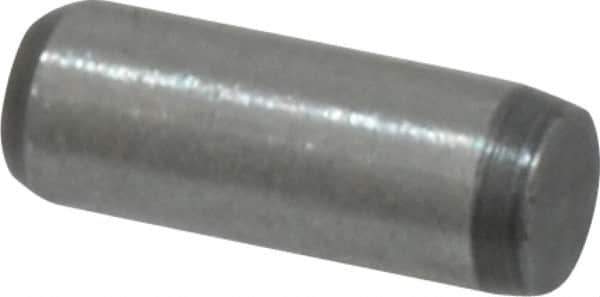 Made in USA - 3/32" Diam x 1/4" Pin Length 416 Stainless Steel Precision Dowel Pin - Passivated Finish, C 36-42 Hardness, 2 Beveled End - Best Tool & Supply