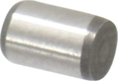 Made in USA - 1/8" Diam x 3/16" Pin Length 416 Stainless Steel Precision Dowel Pin - Passivated Finish, C 36-42 Hardness, 2 Beveled End - Best Tool & Supply