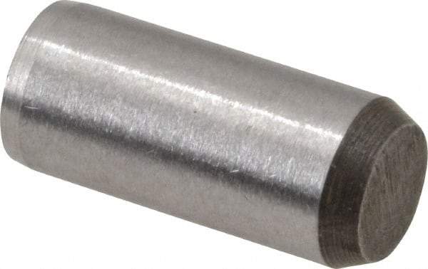 Made in USA - 1/4" Diam x 9/16" Pin Length 416 Stainless Steel Precision Dowel Pin - Passivated Finish, C 36-42 Hardness, 2 Beveled End - Best Tool & Supply