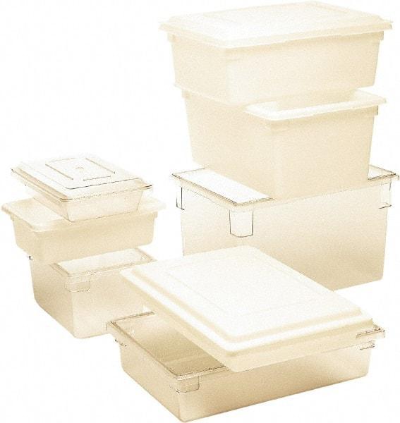 Rubbermaid - Rectangular, White Polyethylene Food Tote Box - 12" High x 18" Wide x 26" Long, with Snap-On Lid - Best Tool & Supply