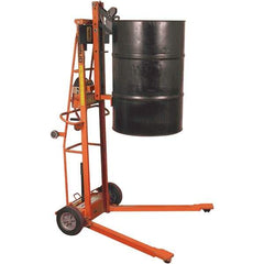 Wesco Industrial Products - 750 Lb Load Capacity, 30, 55 & 85 Gal Drum Lifter - 30" Wide x 70-3/4" High, 2 Steel Wheels - Best Tool & Supply