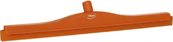 Vikan - 24" Rubber Blade Floor Squeegee - Double Edge, Orange, Plastic Holder - Best Tool & Supply