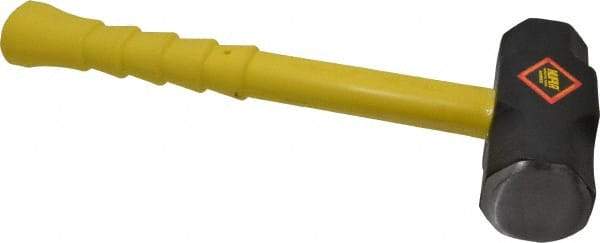 NUPLA - 8 Lb Head, 16" Long Sledge Hammer - Steel Head, 2-1/4" Face Diam, Fiberglass Handle - Best Tool & Supply