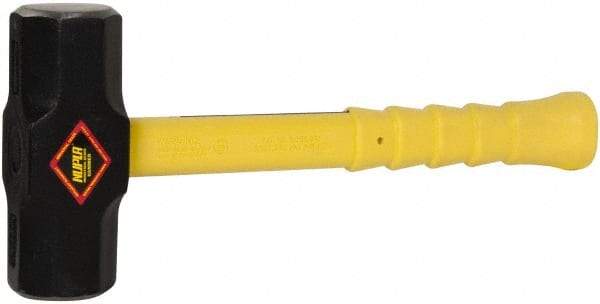 NUPLA - 10 Lb Head, 16" Long Sledge Hammer - Steel Head, 2-1/2" Face Diam, Fiberglass Handle - Best Tool & Supply