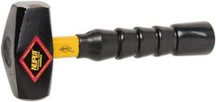 NUPLA - 3 Lb Head, 10" Long Drilling Hammer - Steel Head, 1-27/64" Face Diam, Fiberglass Handle - Best Tool & Supply