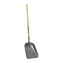 NUPLA - 19-3/4" High x 15-1/4" Wide Square Aluminum Shovel - 48" Long Fiberglass Straight Handle - Best Tool & Supply