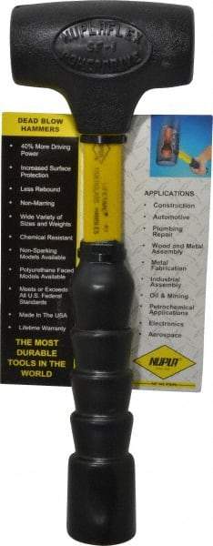 NUPLA - 1 Lb Head 1-5/8" Face Nonmarring Hammer - 11" OAL, Fiberglass Handle - Best Tool & Supply