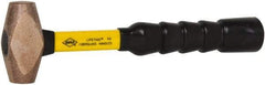 NUPLA - 1-1/2 Lb Head 1" Face Brass Nonmarring Hammer - 12" OAL, Fiberglass Handle - Best Tool & Supply