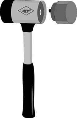 NUPLA - 3" Face Diam, Grade Extra Soft, Gray Soft Face Hammer Tip - Fiberglass - Best Tool & Supply