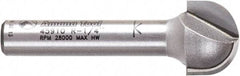 Amana Tool - 1/2" Cut Diam, 3/8" Length of Cut, 2 Flute Core Box Edge Profile Router Bit - Carbide-Tipped, 1/4" Shank Diam, 1-1/2" OAL, Uncoated - Best Tool & Supply