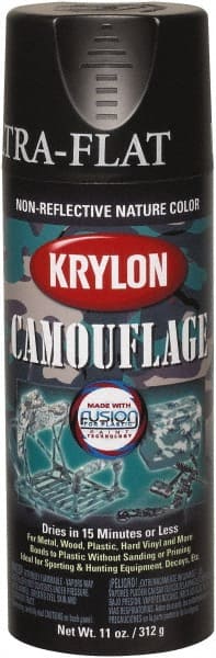 Krylon - 11 oz Black Flat Finish Latex Paint - Exact Industrial Supply