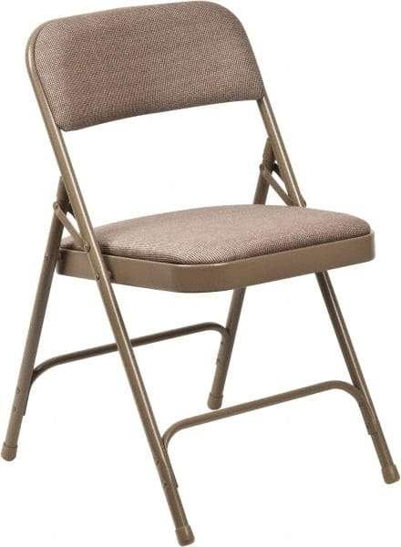 NPS - 15-3/4" Wide x 16" Deep x 29-1/2" High, Steel Folding Chair with Fabric Padded Seat - Beige - Best Tool & Supply