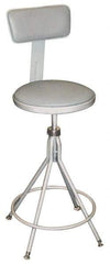 NPS - 16.8" Wide x 16.8" Deep x 24 to 28" High, Fixed Base, Adjustable Height Swivel Stool - Vinyl Seat, Gray - Best Tool & Supply