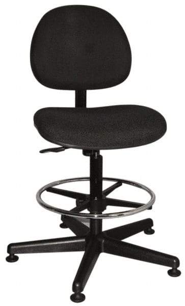 Bevco - Swivel Stool - 18" Wide x 18" Deep, Woven Fabric Seat, Black - Best Tool & Supply