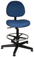 Bevco - Swivel Stool - 18" Wide x 18" Deep, Woven Fabric Seat, Blue - Best Tool & Supply